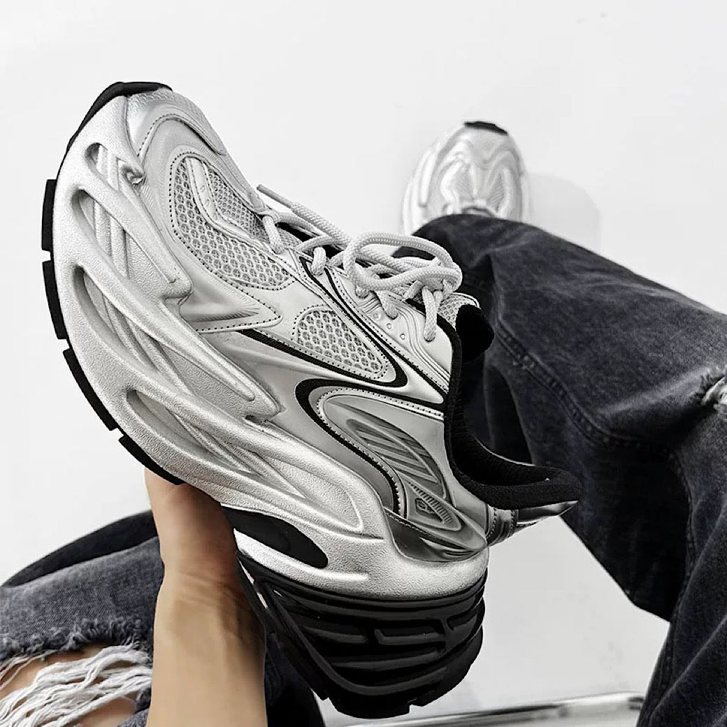 Wave gradient sole design sneakers
