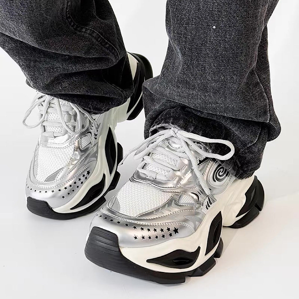 Marble Point Design Platform Casual Sneakers