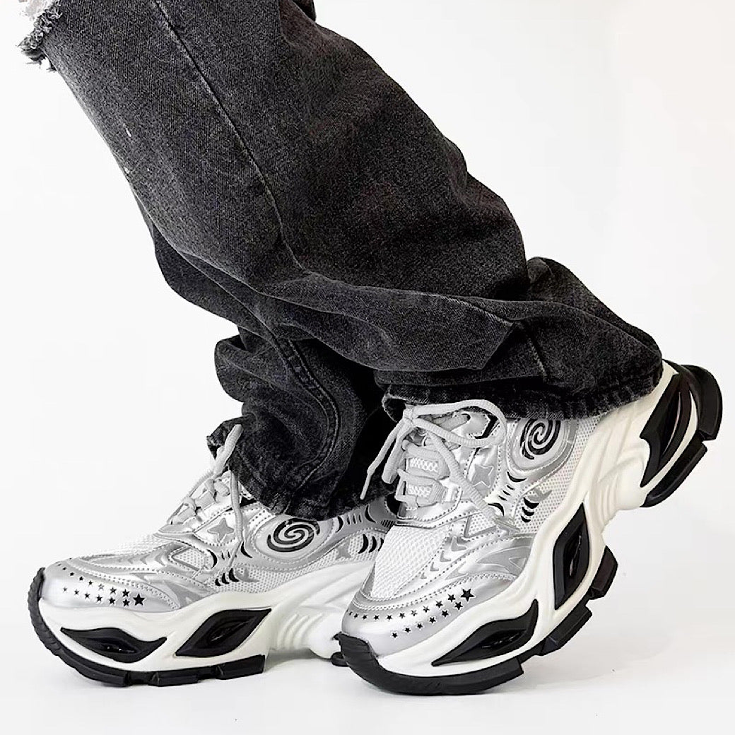 Marble Point Design Platform Casual Sneakers