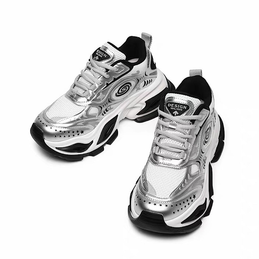 Marble Point Design Platform Casual Sneakers