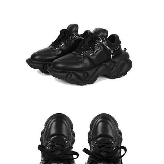 Rubber Simple Design Chain Plus Platform Sneakers  HL3259