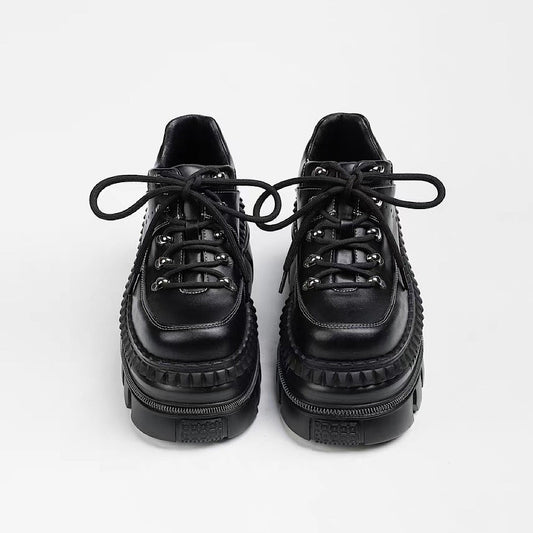 High-up platform silhouette black casual sneakers  HL3260