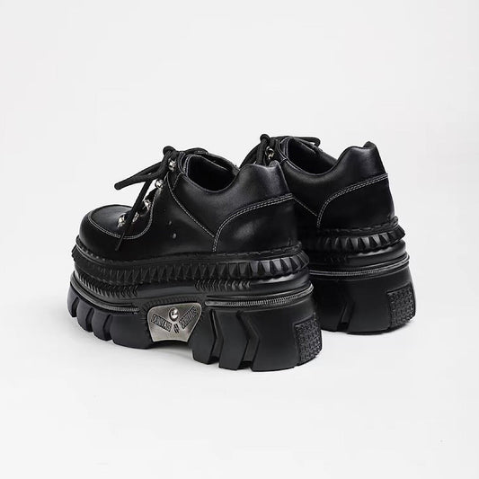 High-up platform silhouette black casual sneakers  HL3260