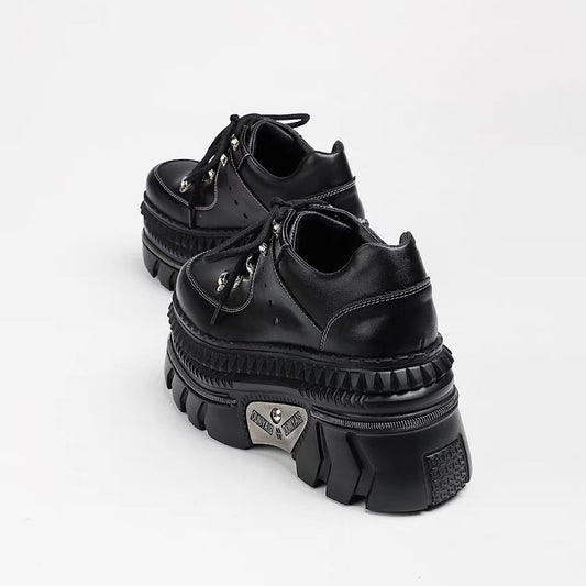 High-up platform silhouette black casual sneakers  HL3260