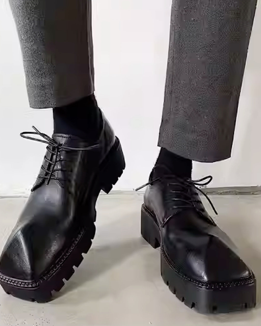 Angular silhouette design simple black shoes