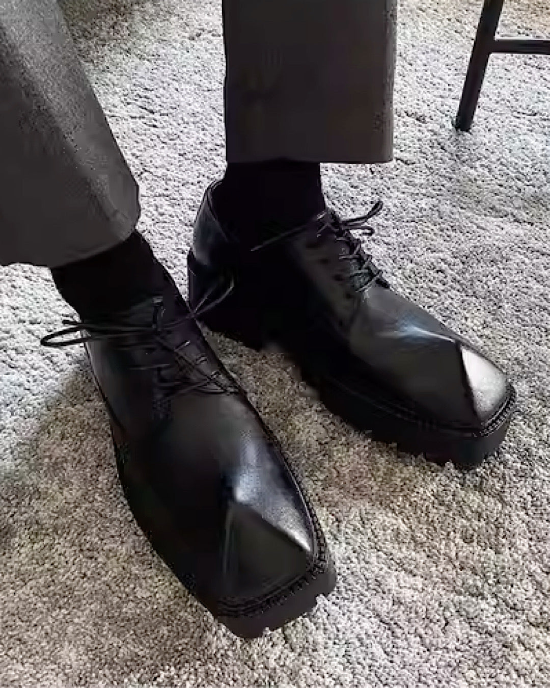 Angular silhouette design simple black shoes