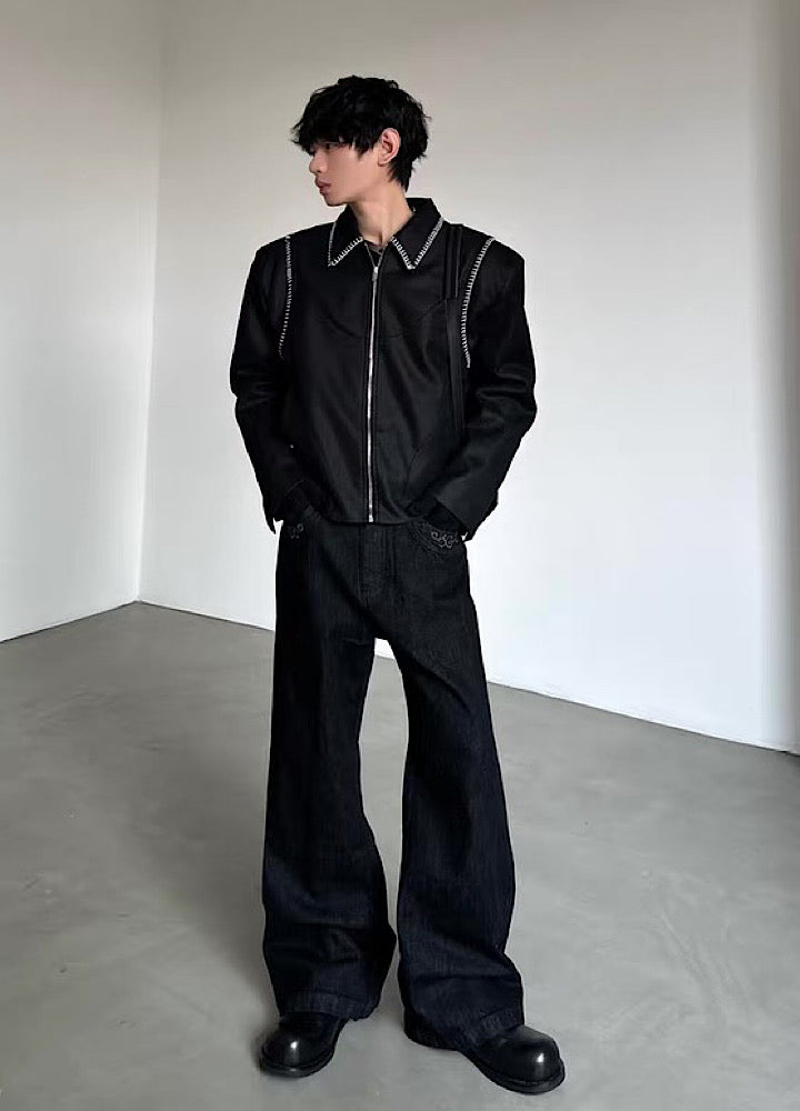 【MARTHENAUT】Glossy black dad sole simple design sneakers