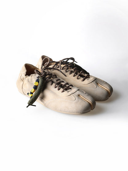 Khaki Suede Thin-Sole Tabi Sneakers
