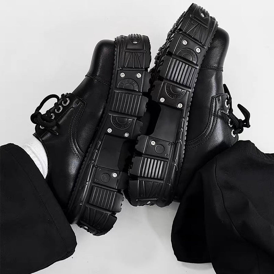 Thick-soled black basic color fashionable shoes
