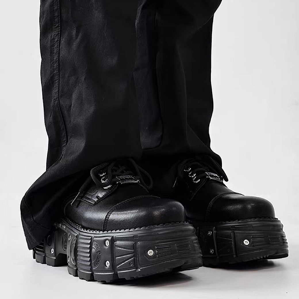 Thick-soled black basic color fashionable shoes