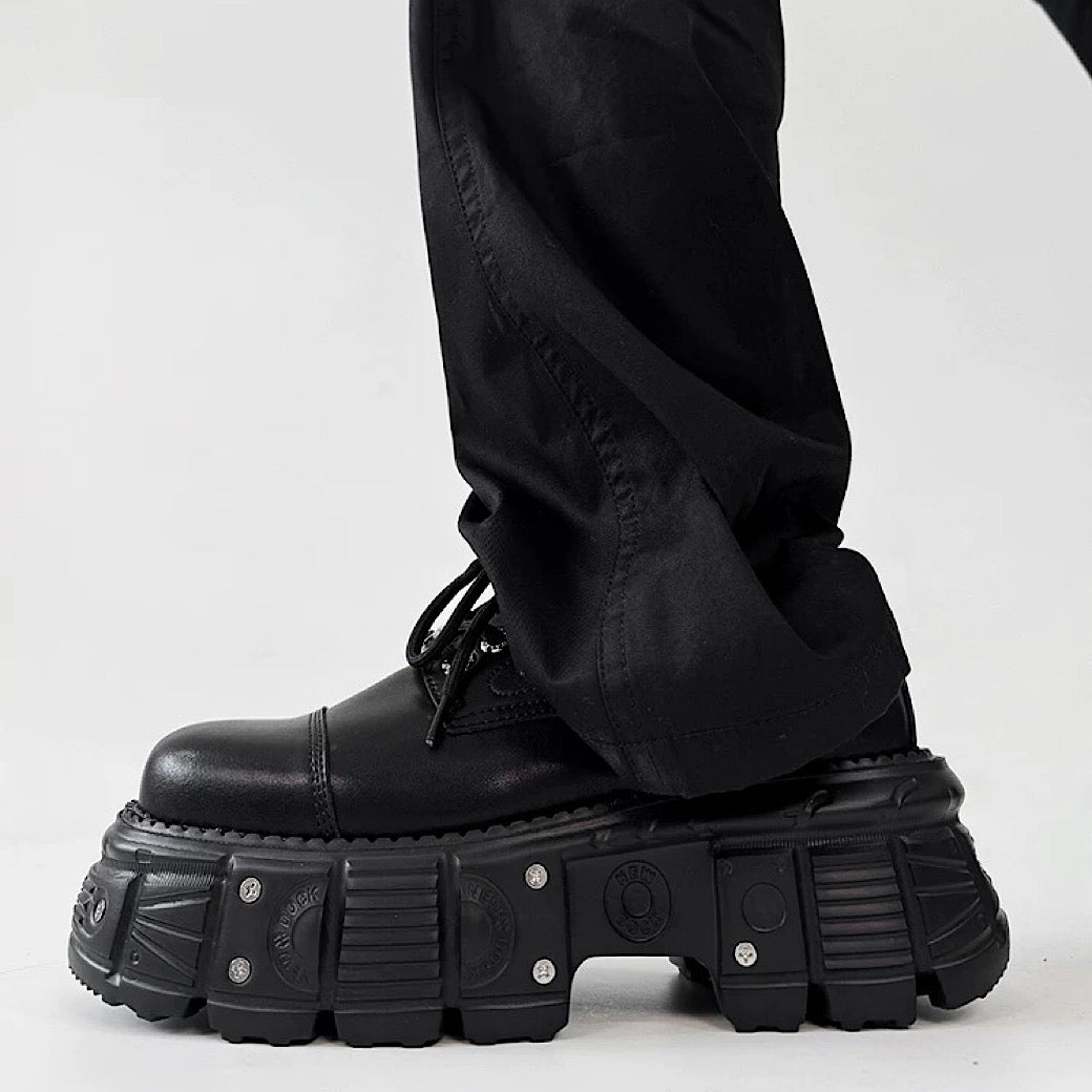 Thick-soled black basic color fashionable shoes
