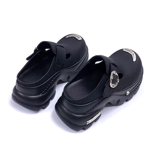 Belt buckle design platform sandal-style sneakers  HL3225