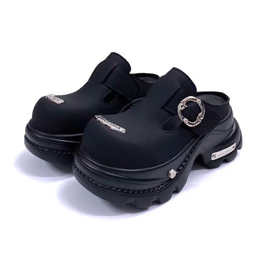 Belt buckle design platform sandal-style sneakers  HL3225