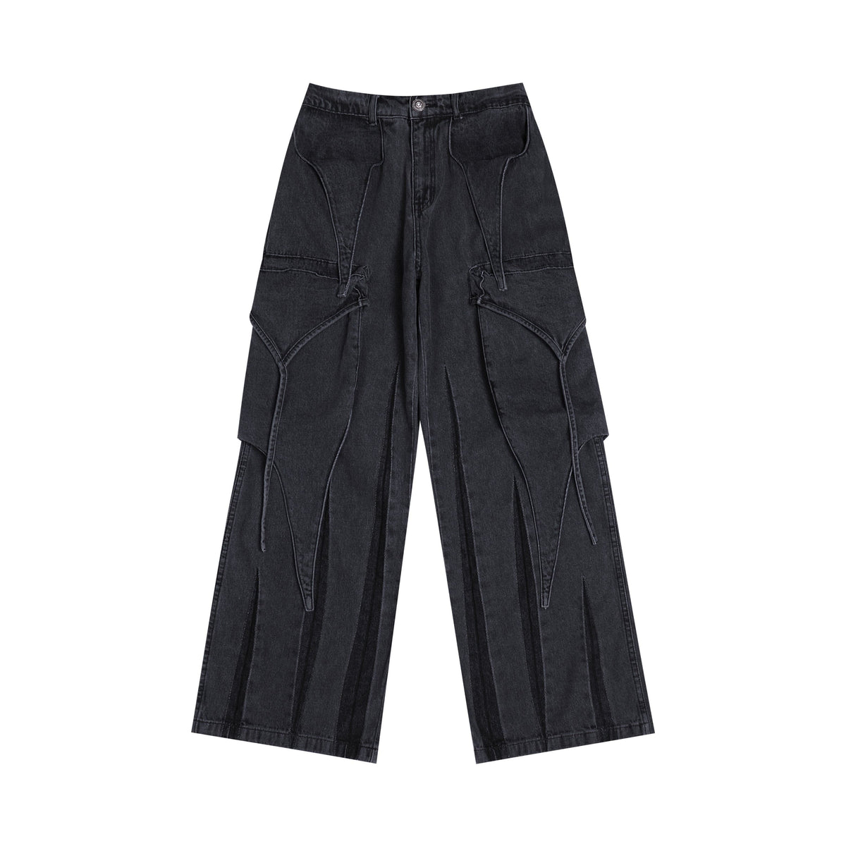 DND4DES Multi-Layered Stripes Deconstructed Jeans
