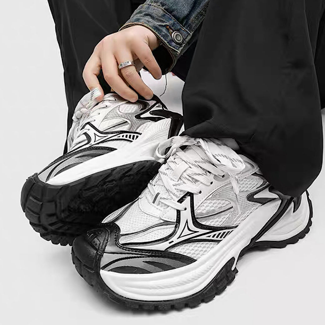 Mechanical sporty style platform sneakers