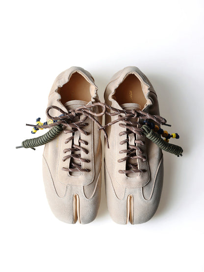 Khaki Suede Thin-Sole Tabi Sneakers