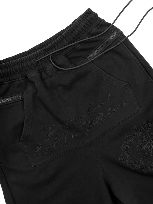 FVVO Distressed Embroidered Drawstring Sweatpants
