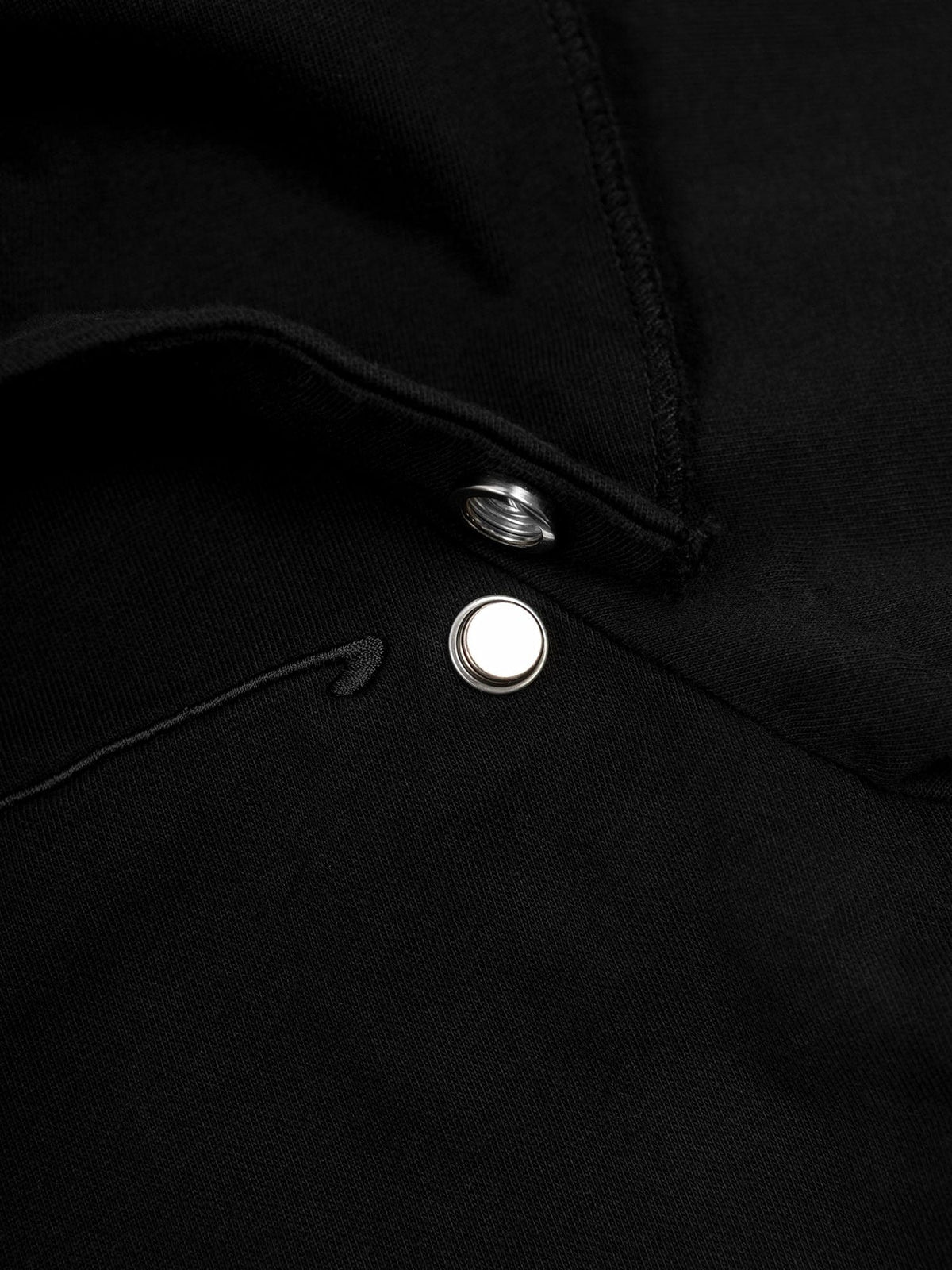 FVVO Distressed Snap-Shoulder Hooded T-Shirt