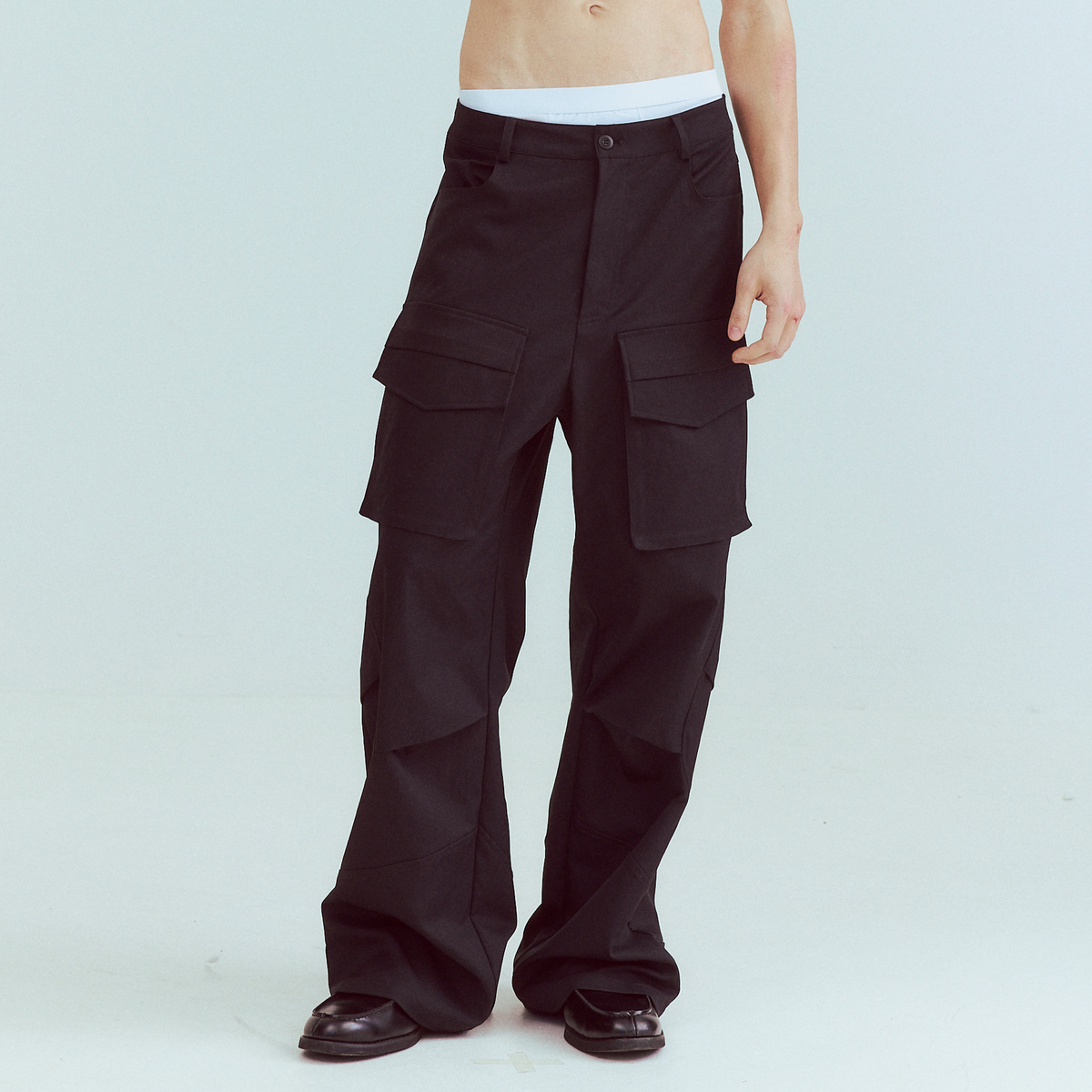 KADAKADA Paneled Wide-Leg Cargo Pants