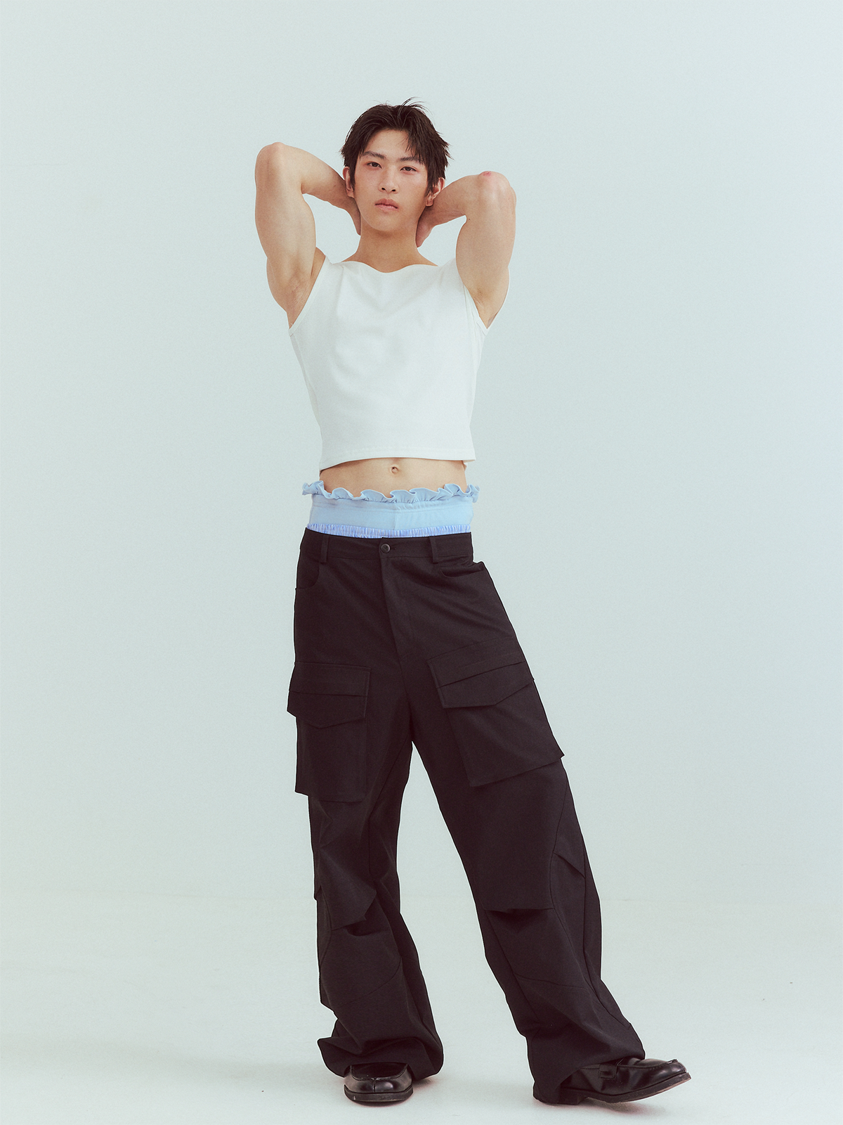 KADAKADA Paneled Wide-Leg Cargo Pants