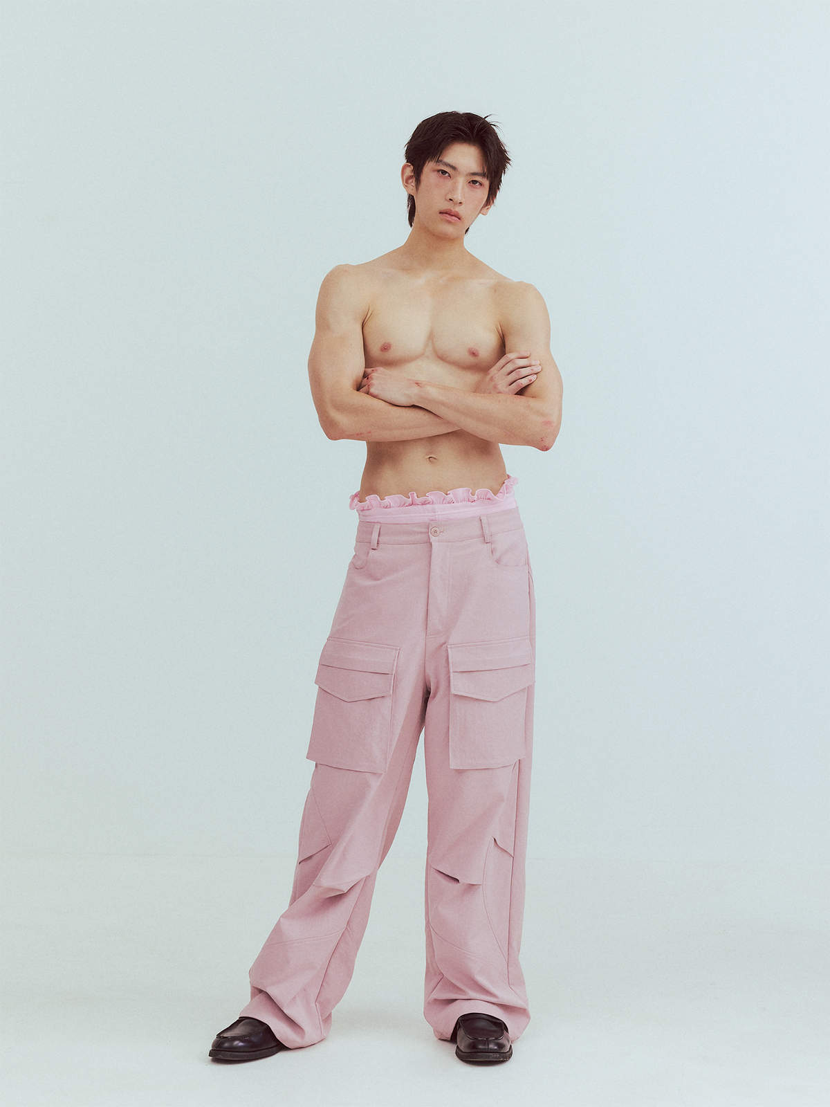 KADAKADA Paneled Wide-Leg Cargo Pants