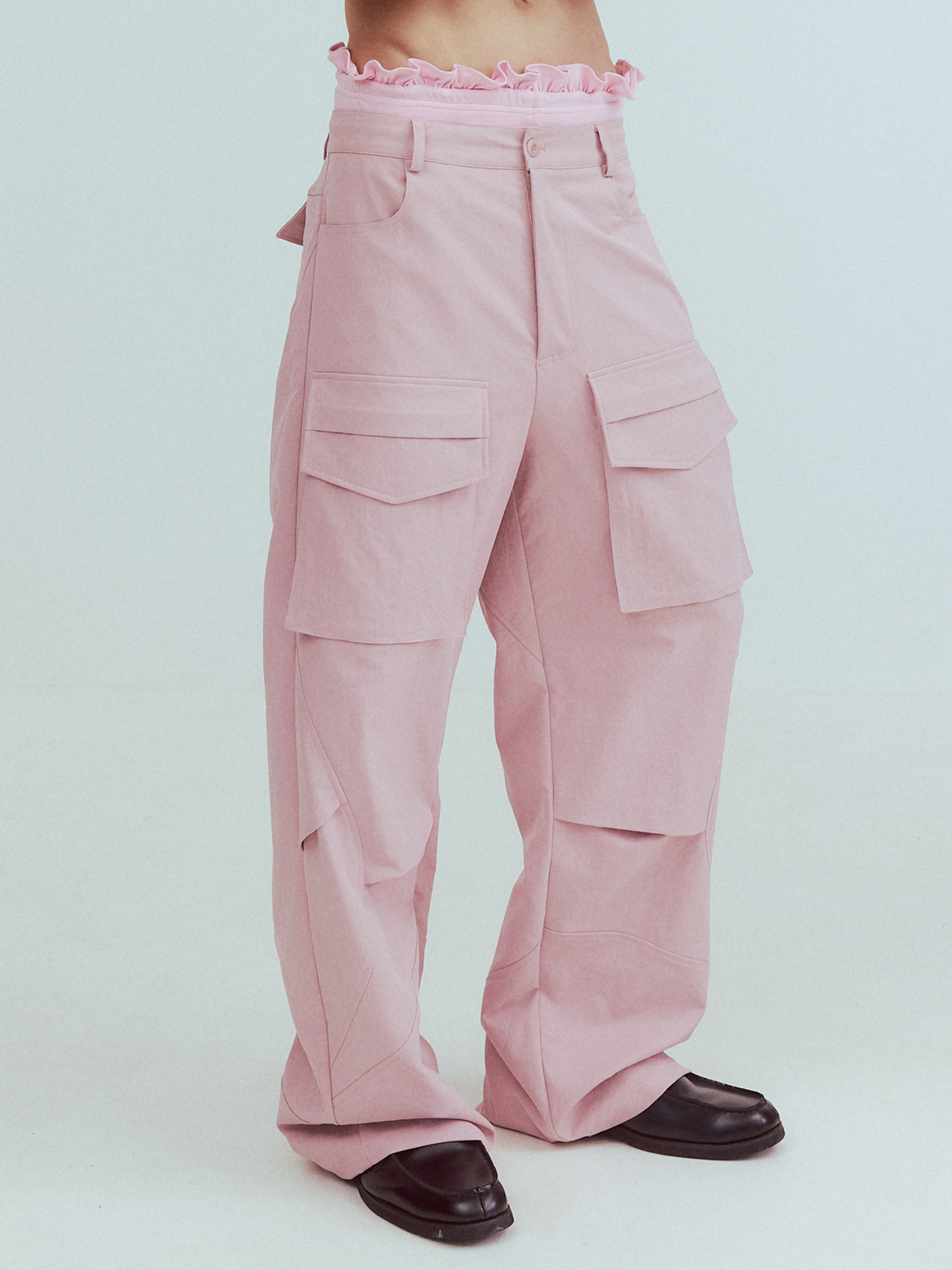KADAKADA Paneled Wide-Leg Cargo Pants