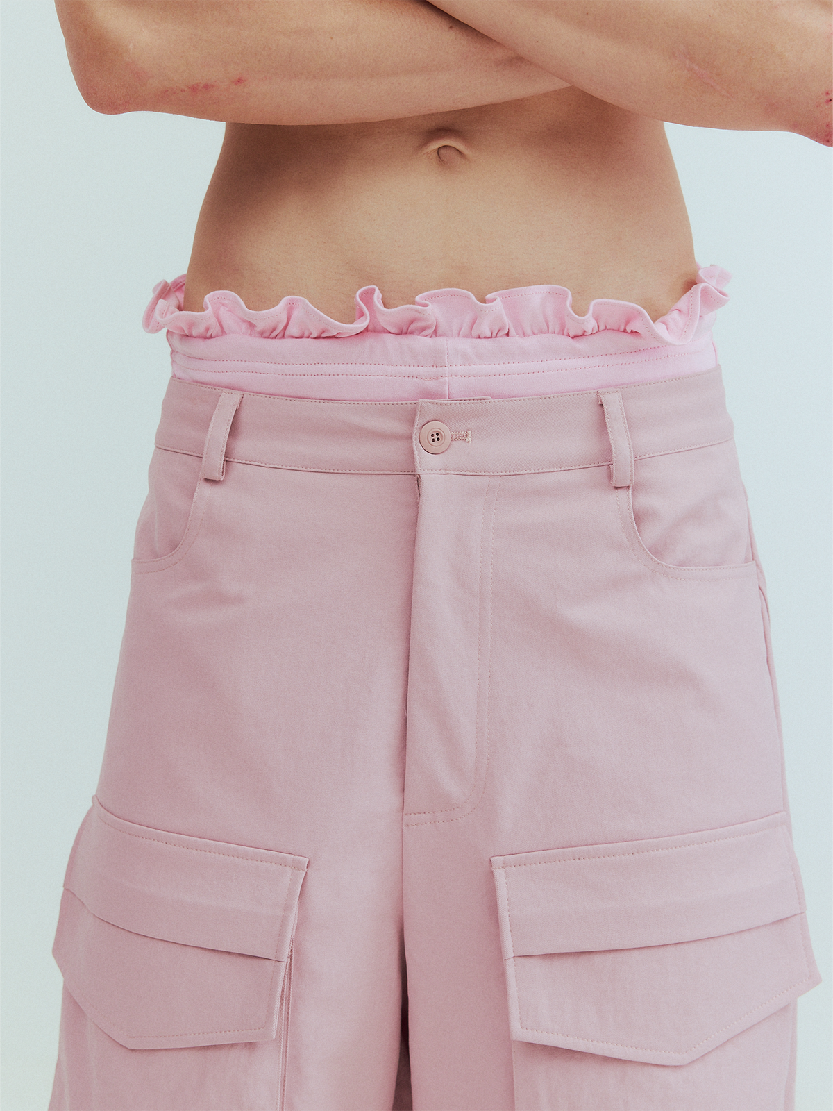 KADAKADA Paneled Wide-Leg Cargo Pants