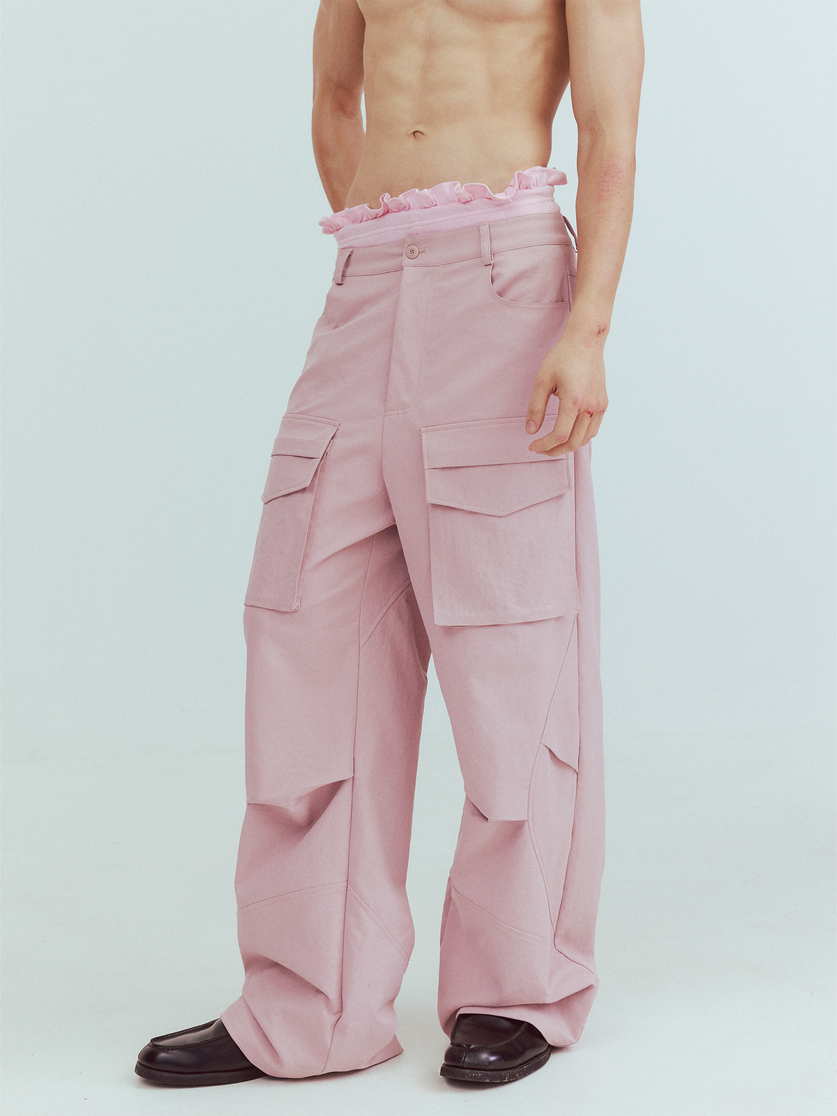 KADAKADA Paneled Wide-Leg Cargo Pants