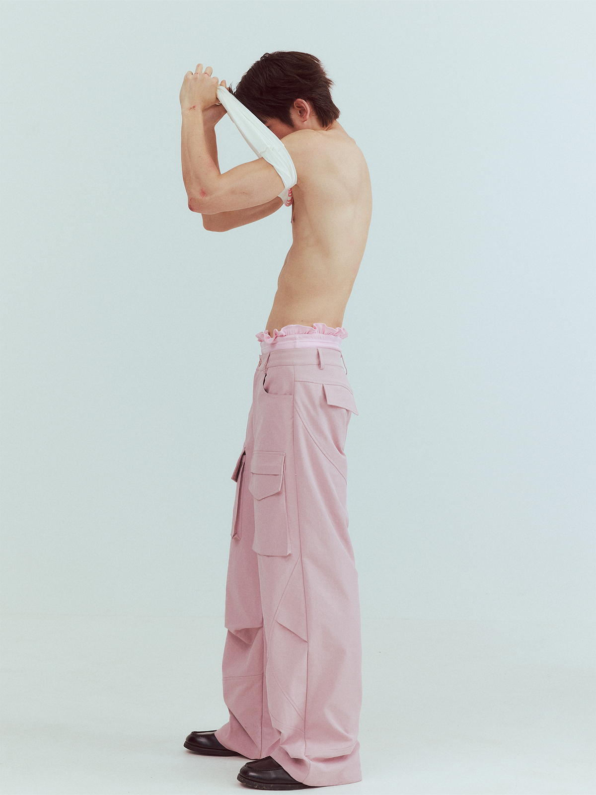 KADAKADA Paneled Wide-Leg Cargo Pants