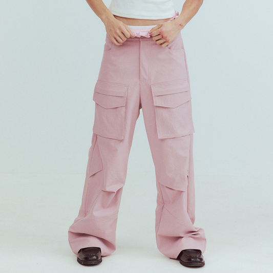 KADAKADA Paneled Wide-Leg Cargo Pants