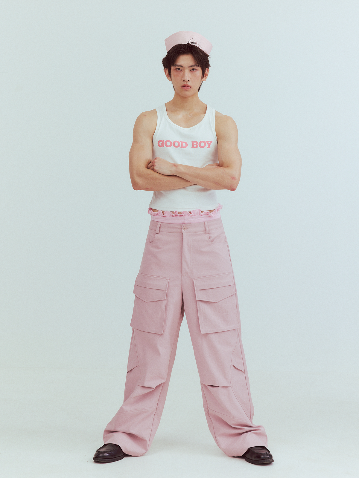 KADAKADA Paneled Wide-Leg Cargo Pants