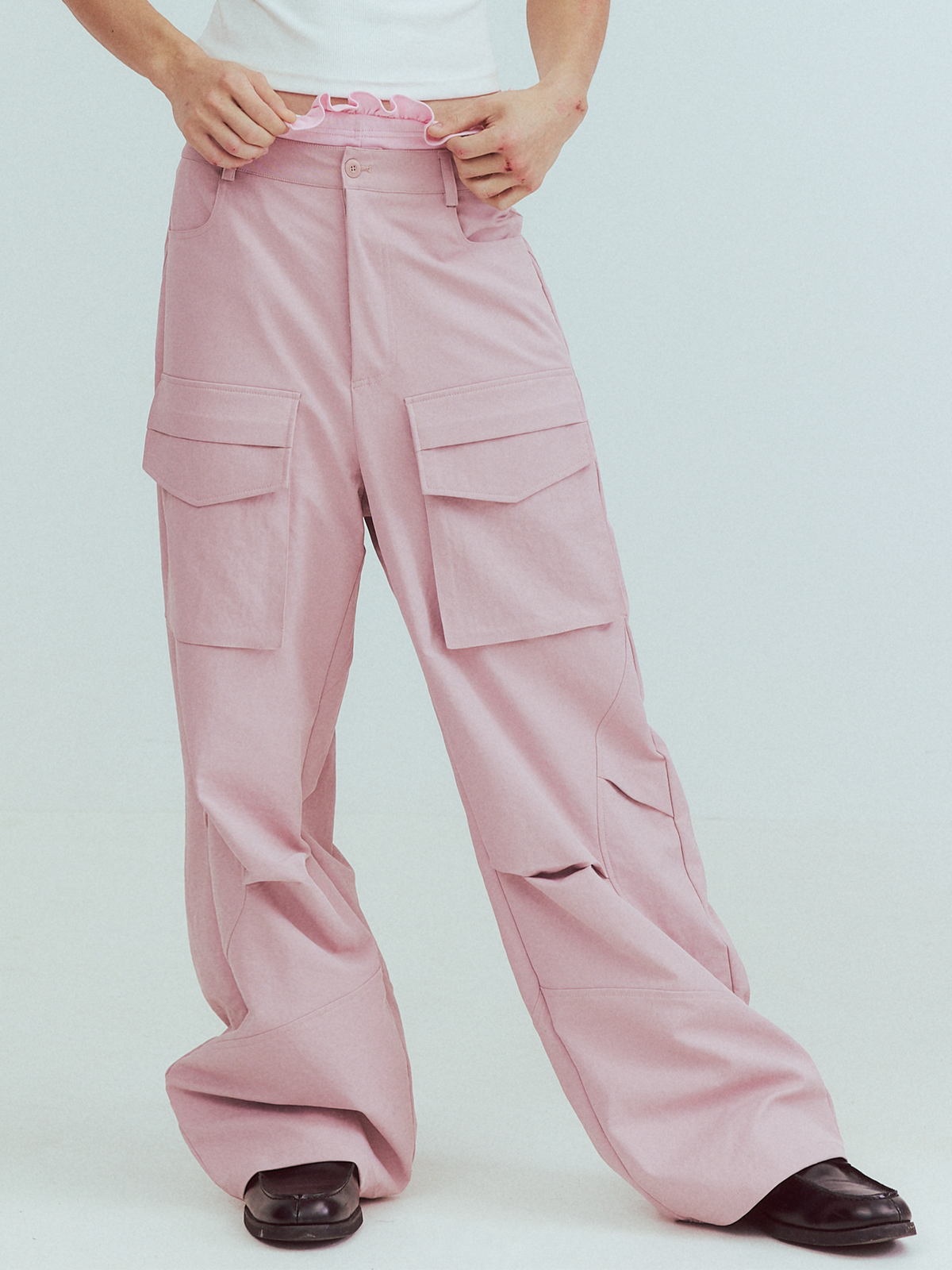 KADAKADA Paneled Wide-Leg Cargo Pants
