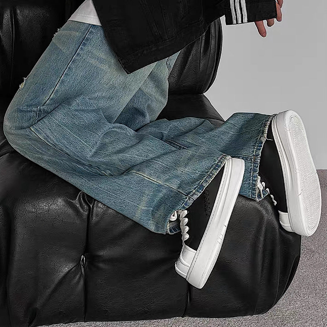Basic monotone color platform sneakers