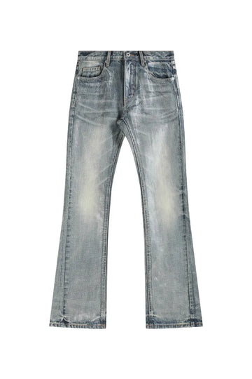 Ice Blue Cracked Coating Jeans