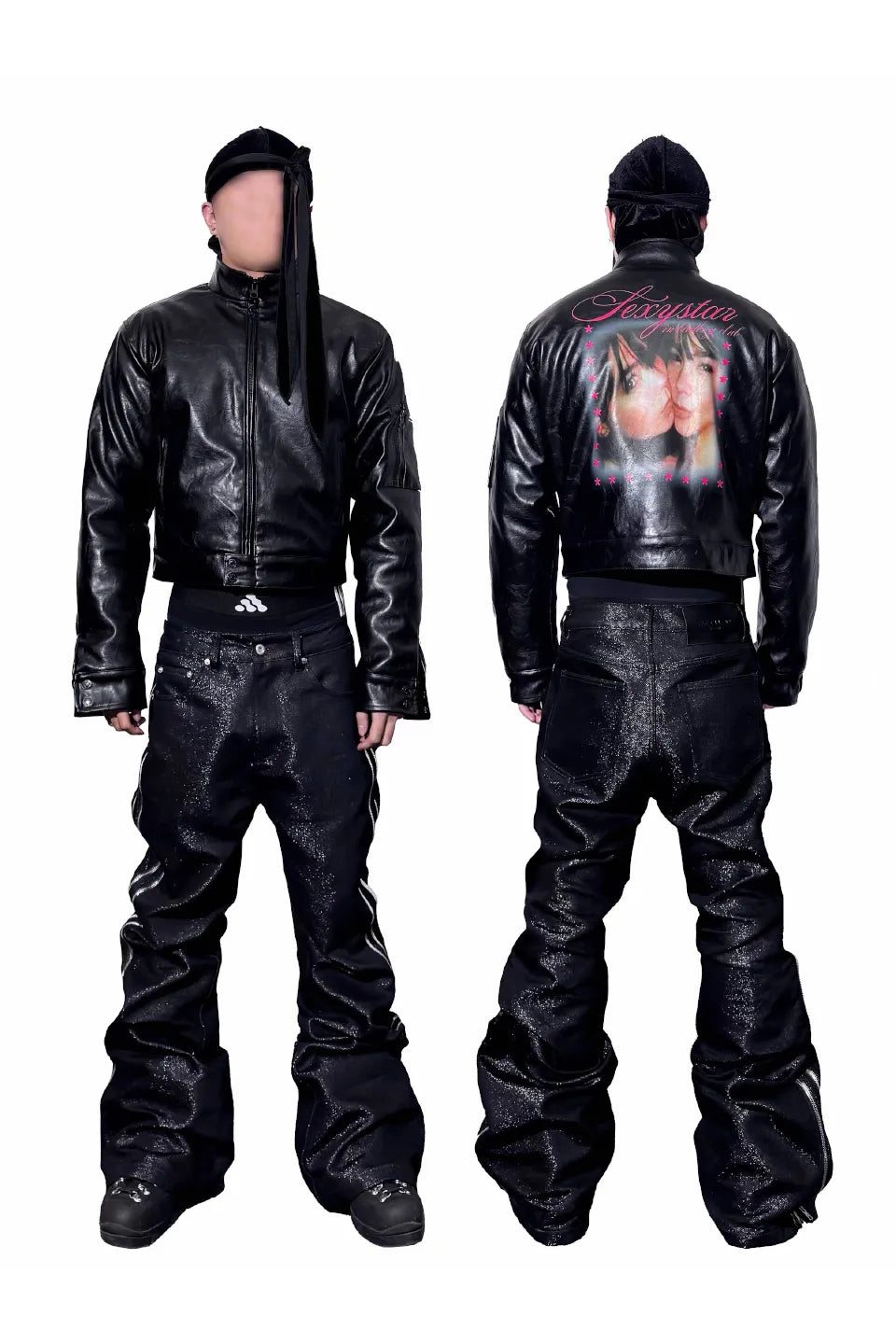 Metallic Silver Bolan Bootcut Double Zip Raw Denim
