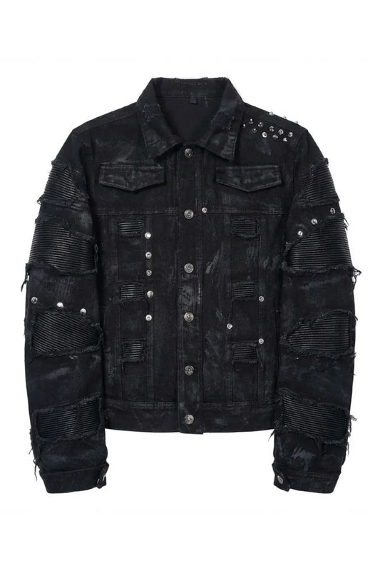 Metallic Studded Waxed Jacket