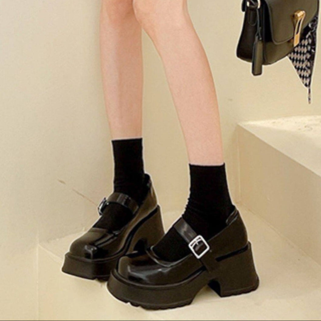 PU Leather Platform Pumps