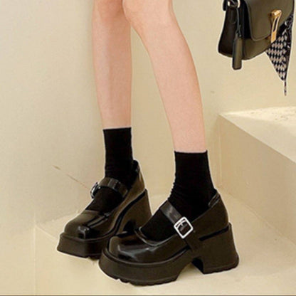 PU Leather Platform Pumps