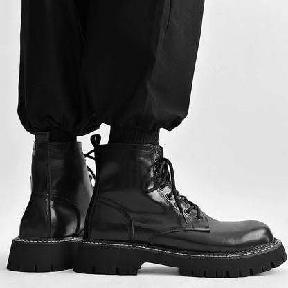 Chunky Lug Sole Platform Lace-Up Boots