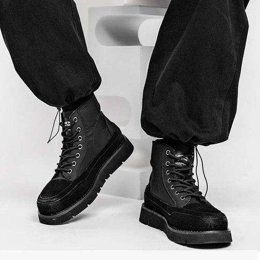 Functional High-Top Lace-Up Boots