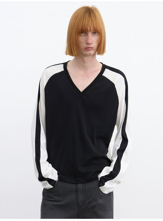 Contrast-Color Raglan T-Shirt