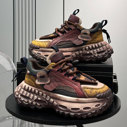 Emboss Rope Thick Sole Dad Sneakers