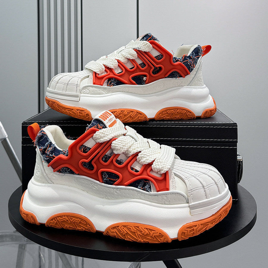 Shell Toe Rope Lace Damage Platform Sneakers