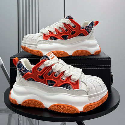 Shell Toe Rope Lace Damage Platform Sneakers