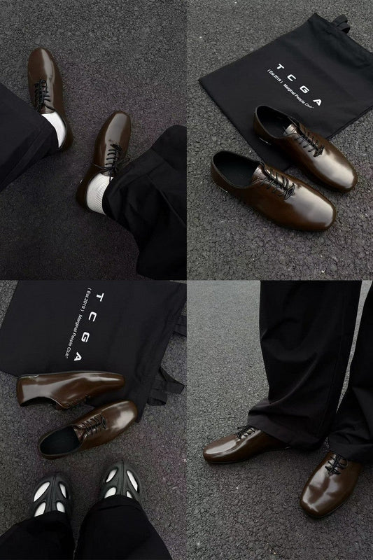 Metallic Leather Oxfords