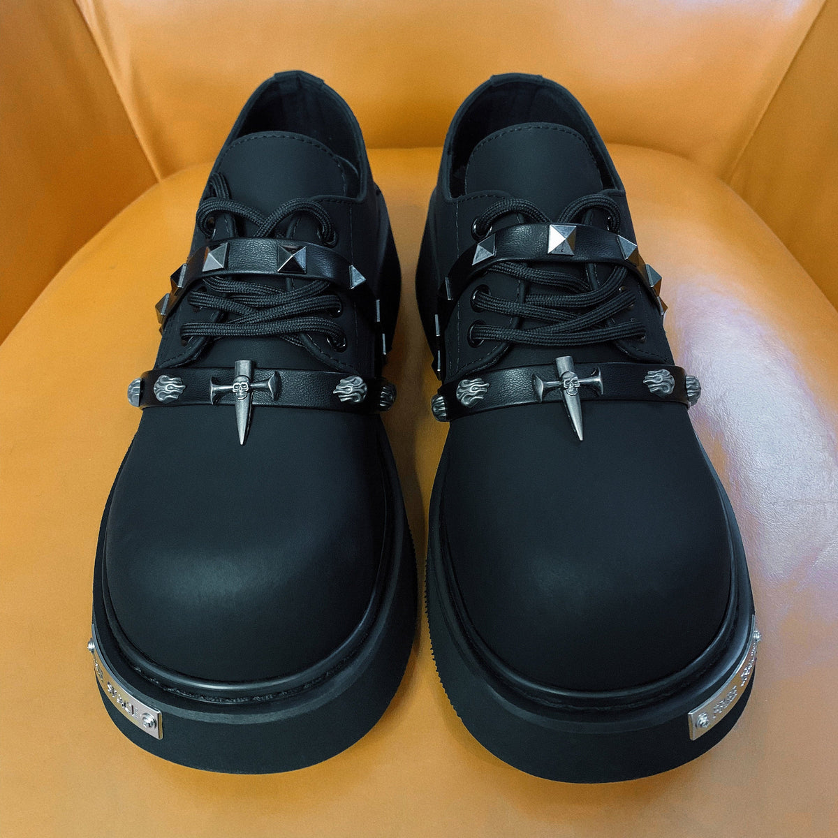 Studded Cross Chunky Sole Sneaker Boots