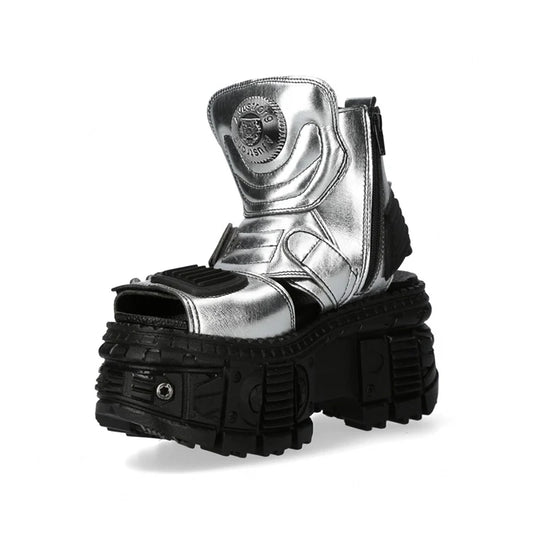 Chunky Sole Metallic Design Boots