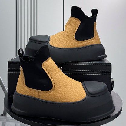 Side Gore Platform Chunky Sole Short Boots