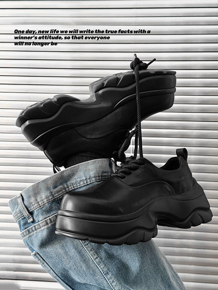 Platform Thick Sole Lace-Up Sneakers