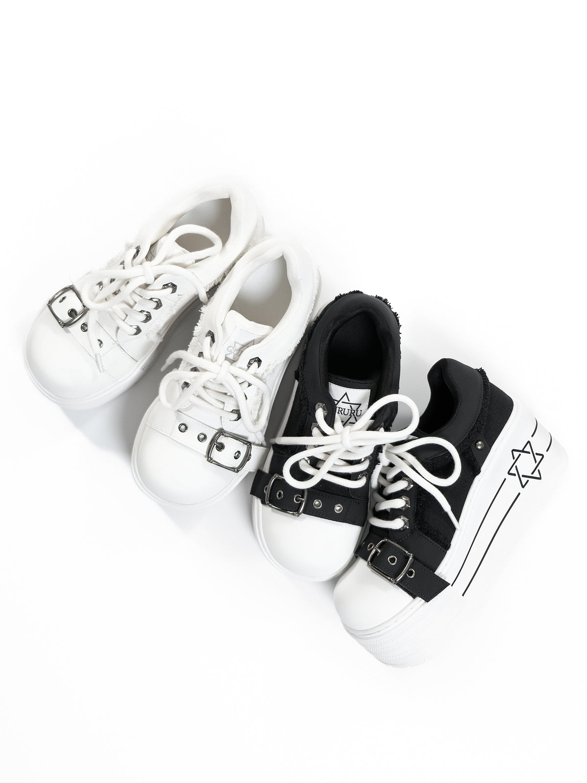 Buckle Canvas Platform Shoes